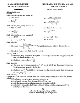 Đề thi học kì 2 Toán 11 năm 2019 – 2020 trường THPT Đông Dương – TP HCM