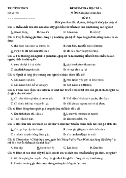 Đề thi GDCD lớp 6 học kì 1 Cánh Diều năm 2023 - 2024 số 2