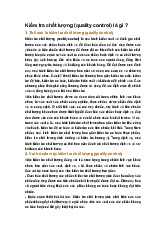 Kiểm tra chất lượng (quality control) là gì ?