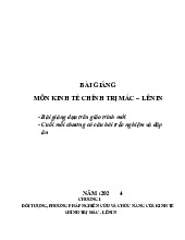 Bài giảng Môn Kinh tế chính trị | Trường Đại học Luật Hà Nội