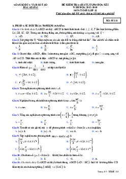 Đề thi HK1 Toán 11 năm học 2017 – 2018 sở GD và ĐT Bắc Giang