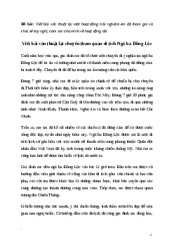 Văn mấu Viết bài văn thuật lại một hoạt động trải nghiệm mà em đã tham gia và chia sẻ suy nghĩ, cảm xúc của em | Kết nối tri thức