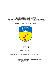 Tiểu luận Tác động của đại dịch Covid-19 đến nền kinh tế thế giới | Kinh tế chính trị | Đại học Ngoại thương