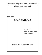 Giáo trình môn toán cao cấp | Trường Đại học Kinh tế Thành phố Hồ Chí Minh
