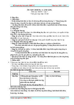 Giáo án Ôn tập chương 5 | Khoa Học Tự Nhiên 7 Kết nối tri thức
