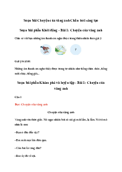 Soạn bài Chuyện của vàng anh trang 42| Tiếng việt lớp 2 | Chân trời sáng tạo