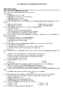 TOP 1200 bài tập trắc nghiệm lịch sử 12 cả năm (có đáp án)