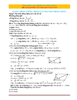 Bài tập ứng dụng các định luật bảo toàn để giải quyết các bài toán Vật lí 10 (có lời giải)