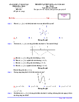 Đề thi diễn tập THPT Quốc gia 2019 môn Toán sở GD&ĐT Đồng Tháp