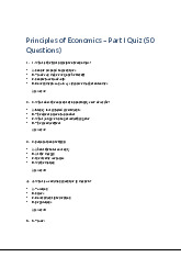 Principles of Economics Quiz: 50 Key Questions & Answers | Microeconomics | Trường Đại học Quốc tế, Đại học Quốc gia Thành phố Hồ Chí Minh