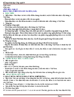 Giáo án Công nghệ 6 sách Cánh diều (Cả năm)