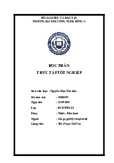 Báo Cáo Thực Tập Tốt Nghiệp - Ngành Kỹ Thuật Nhiệt | Môn Báo cáo thực tập tốt nghiệp - Đại học Công Nghệ Đông Á
