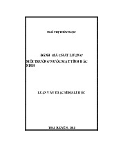 Đánh giá chất lượng môi trường nước mặt tỉnh Bắc Ninh | Môn Khoa học Trái Đất - Đại học Cần Thơ