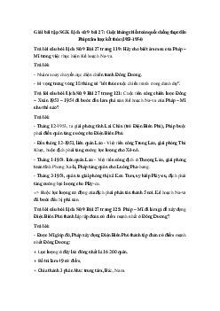 Giải bài tập Lịch sử 9 bài 27 ngắn gọn