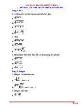 Các Dạng Toán 9 Luyện Tập Bài 3 Liên Hệ Giữa Phép Nhân Và Phép Khai Phương