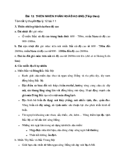 Lý thuyết Địa Lý 12 bài 12