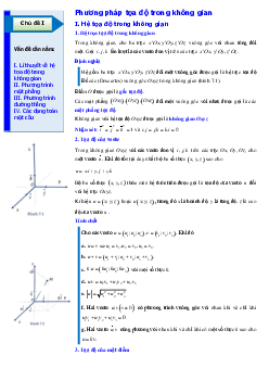 Toán 12 Chuyên đề: Phương pháp tọa độ trong không gian