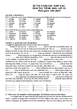 Đề thi chọn HSG lớp 10 THPT Chuyên Hạ Long năm 2011