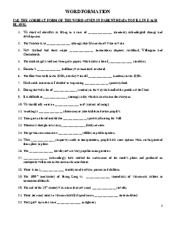 Word formation practice For gifted student