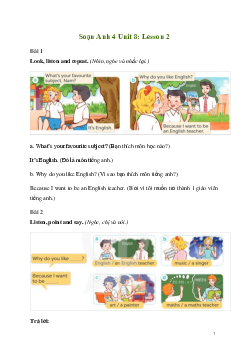 Giải Tiếng Anh lớp 4 Unit 8: Lesson 2 | Global Success