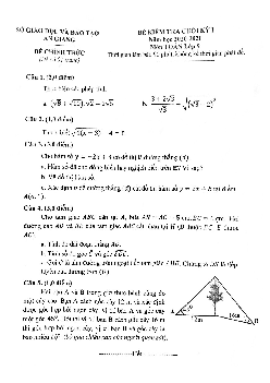 Đề kiểm tra cuối kỳ 1 Toán 9 năm học 2020 – 2021 sở GD&ĐT An Giang