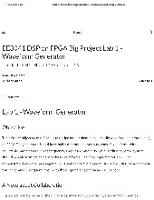 EE3041 DSP on FPGA Big Project Lab 1: Waveform Generator Design môn Xử lý tín hiệu số| Đại học Bách khoa Hà Nội