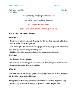 Giáo án Tiếng Việt 2 sách Chân trời sáng tạo Học kì 2 | Tuần 20 tiết 1, 2