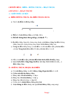 Chuyên đề bồi dưỡng HSG Toán 6: Điểm-Đường thẳng-Đoạn thẳng