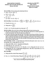 Đề HK1 toán 9 năm 2025 - 2026 THPT Nguyễn Trường Tộ - Hà Nội