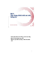 Bài 6: Xây dựng chính sách an toàn thông tin môn Phòng chống tấn công mạng | Trường Đại học Bách Khoa Hà Nội