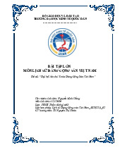 Phân tích và chứng minh sự ra đái của Đảng Cáng Sản Việt Nam là mát tất yÁu lich sử. Từ đó nêu nhận thức của bản thân về vai trò lãnh đ¿o của Đảng đái vßi cách m¿ng Việt Nam trong bái cảnh hiện nay | Bài tập lớn môn Lịch sử đảng cộng sản Việt Nam