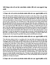 Viết đoạn văn về vai trò của thiên nhiên đối với con người hay nhất | Ngữ văn 10