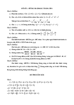 Tuyển tập 50 đề ôn thi chọn học sinh giỏi môn Toán lớp 8 có lời giải
