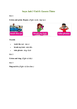 Giải Tiếng Anh lớp 3 Unit 8: Lesson Three | Family and Friends