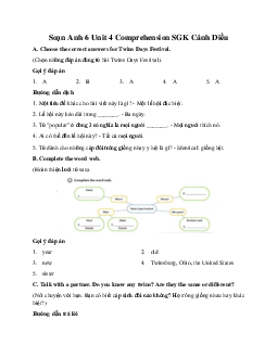 Soạn Anh 6 Unit 4 Comprehension SGK Cánh Diều