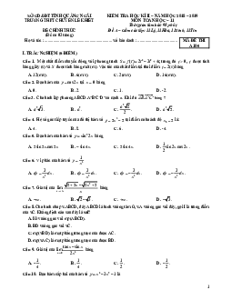 Đề thi HK2 Toán 11 năm 2018 – 2019 trường chuyên Lê Khiết – Quảng Ngãi