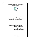 Bài giảng môn Quản trị học | Trường Đại học Đồng Tháp