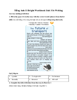 Giải Tiếng Anh 11 Workbook Unit 5 5e Writing | Bright