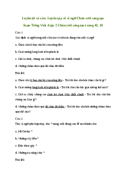 Soạn bài Luyện từ và câu: Luyện tập về vị ngữ - Tiếng Việt 4 Chân trời sáng tạo