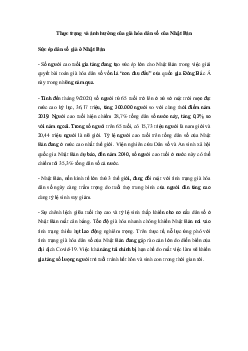 Giải Thực trạng và ảnh hưởng của già hóa dân số đến phát triển kinh tế xã hội của Nhật Bản