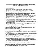 Ngân hàng Câu Hỏi Ôn Thi Marketing Du Lịch | Đại học Thương Mại