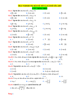 TOP 36 Câu trắc nghiệm Toán 11 bài hàm số mũ và hàm số lôgarit mức thông hiểu