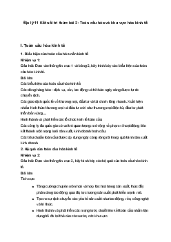 Địa lý 11 Kết nối tri thức bài 2: Toàn cầu hóa và khu vực hóa kinh tế