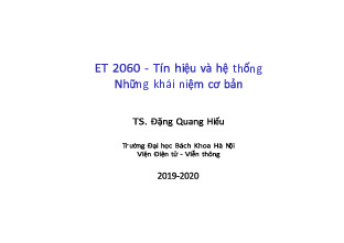 Khái niệm cơ bản và phép toán môn Tín hiệu hệ thống | Trường Đại học Bách Khoa Hà Nội