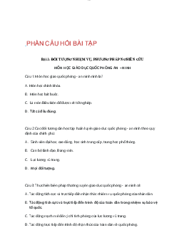 Trắc nghiệm đường lỗi quốc phòng an ninh (có đáp án )