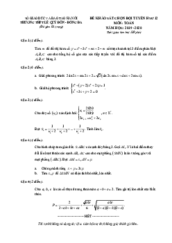 Đề chọn đội tuyển HSG Toán 12 năm 2019 – 2020 trường Lê Quý Đôn – Hà Nội