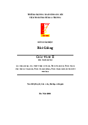 Bài giảng học phần Giải tích 2 | Đại học Bách Khoa Hà Nội