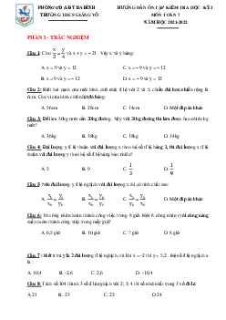 Hướng dẫn ôn tập học kỳ 1 Toán 7 năm 2021 – 2022 trường THCS Giảng Võ – Hà Nội