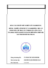 Nghiên Cứu Định Vị & Marketing Mix Sản Phẩm Nước Ép V-Fresh môn Marketing | Trường Đại Học Nha Trang