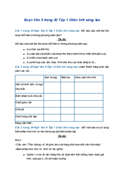 Soạn bài Ôn tập trang 30 | SGK Ngữ Văn 9 Chân trời sáng tạo (Tập 1)